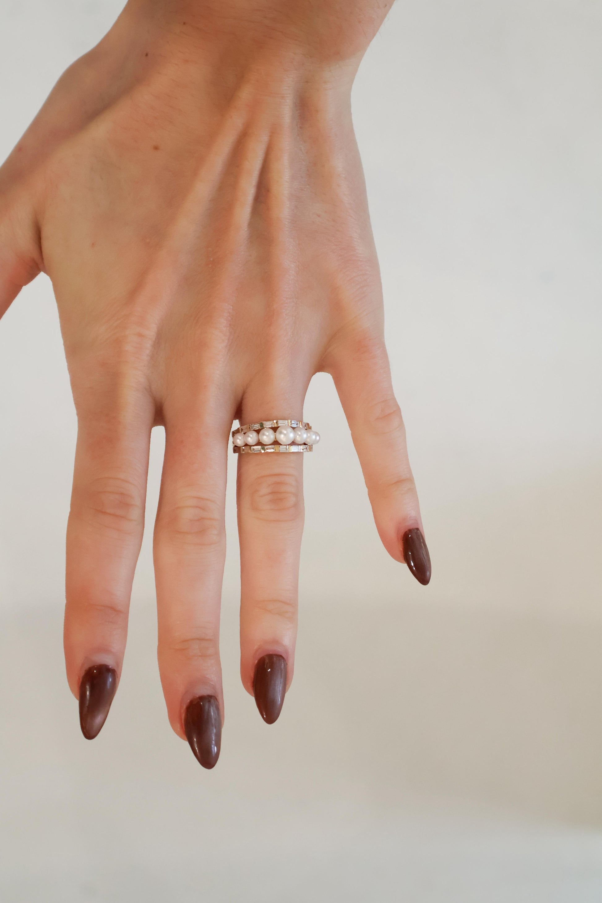Sienna Baguette & Pearl Ring