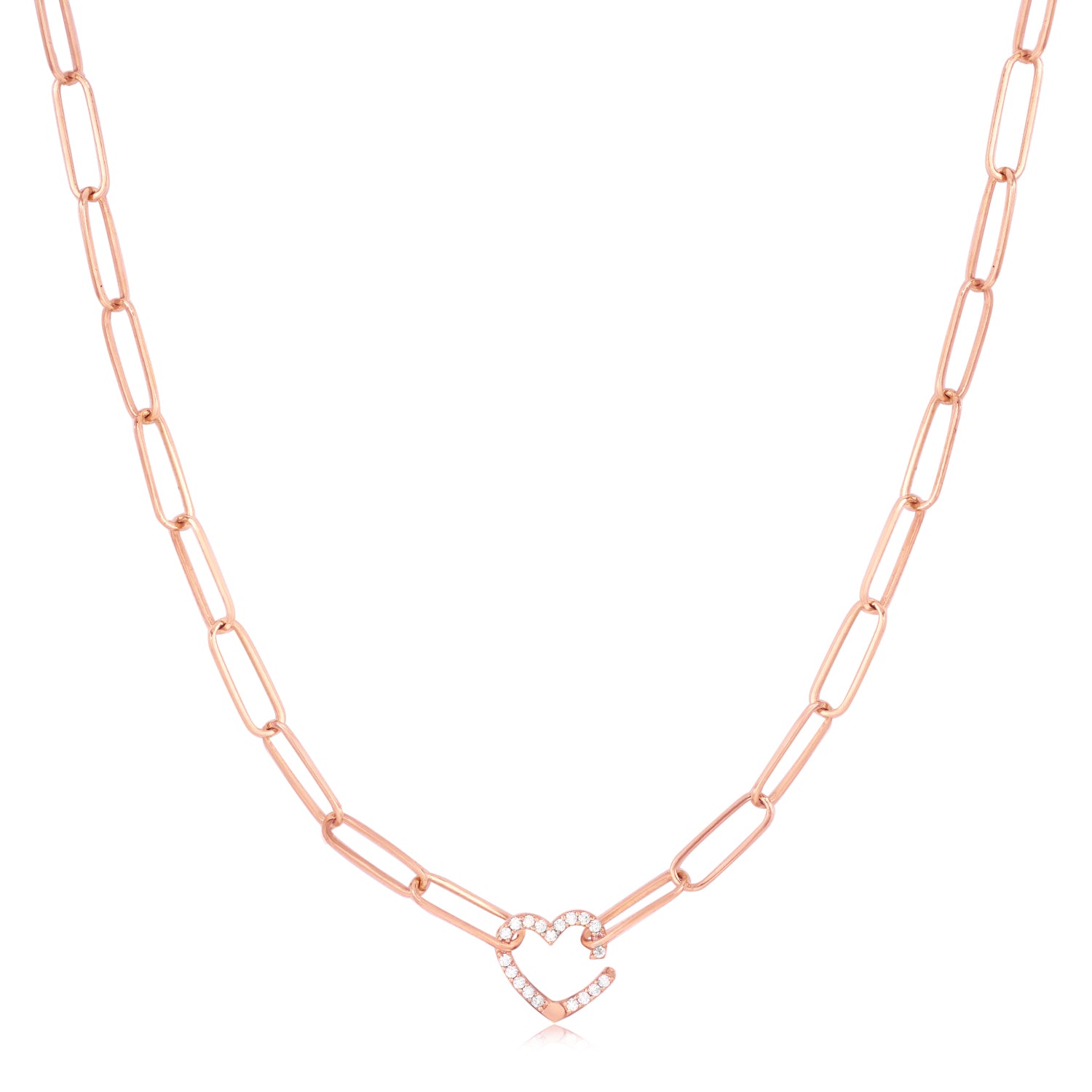 Heart Paperclip Chain Necklace