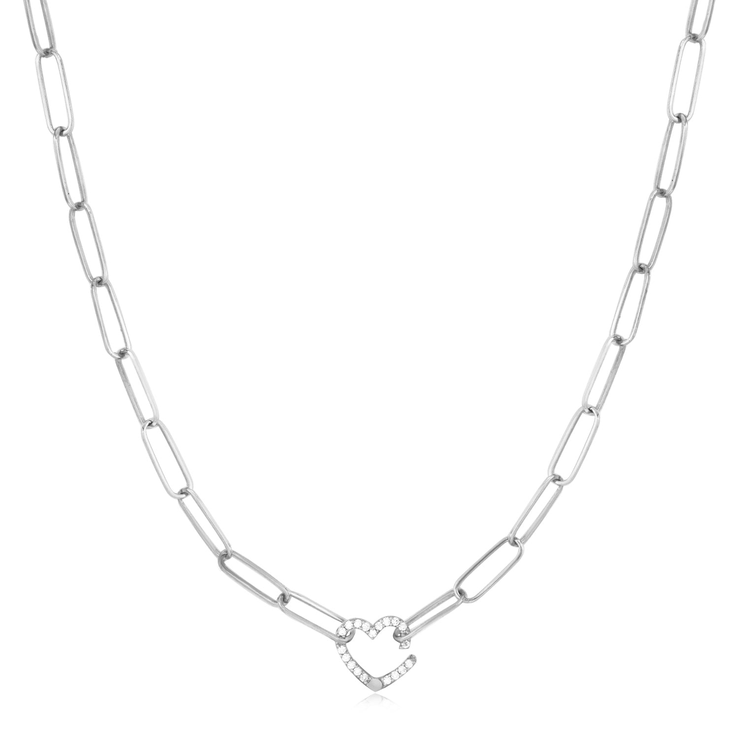 Heart Paperclip Chain Necklace