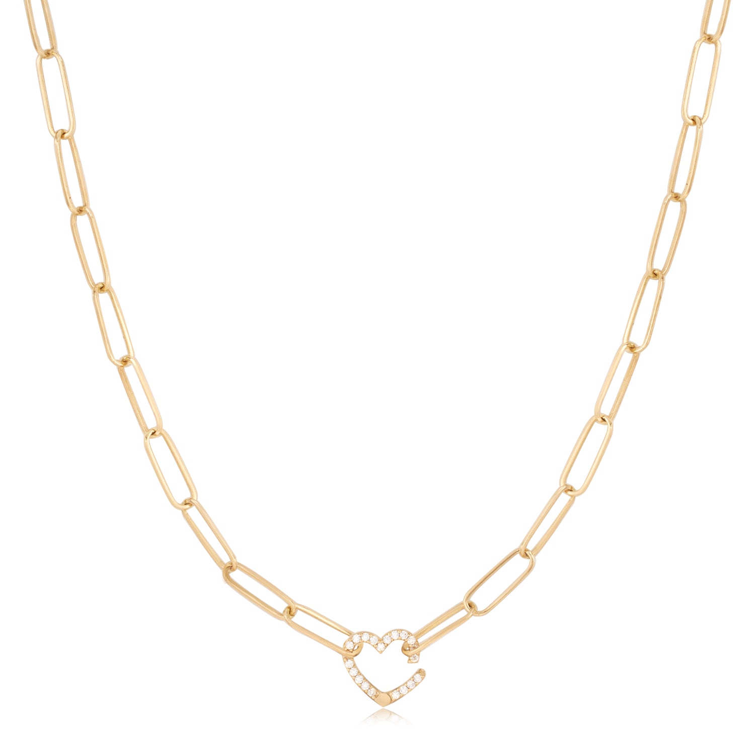 Heart Paperclip Chain Necklace