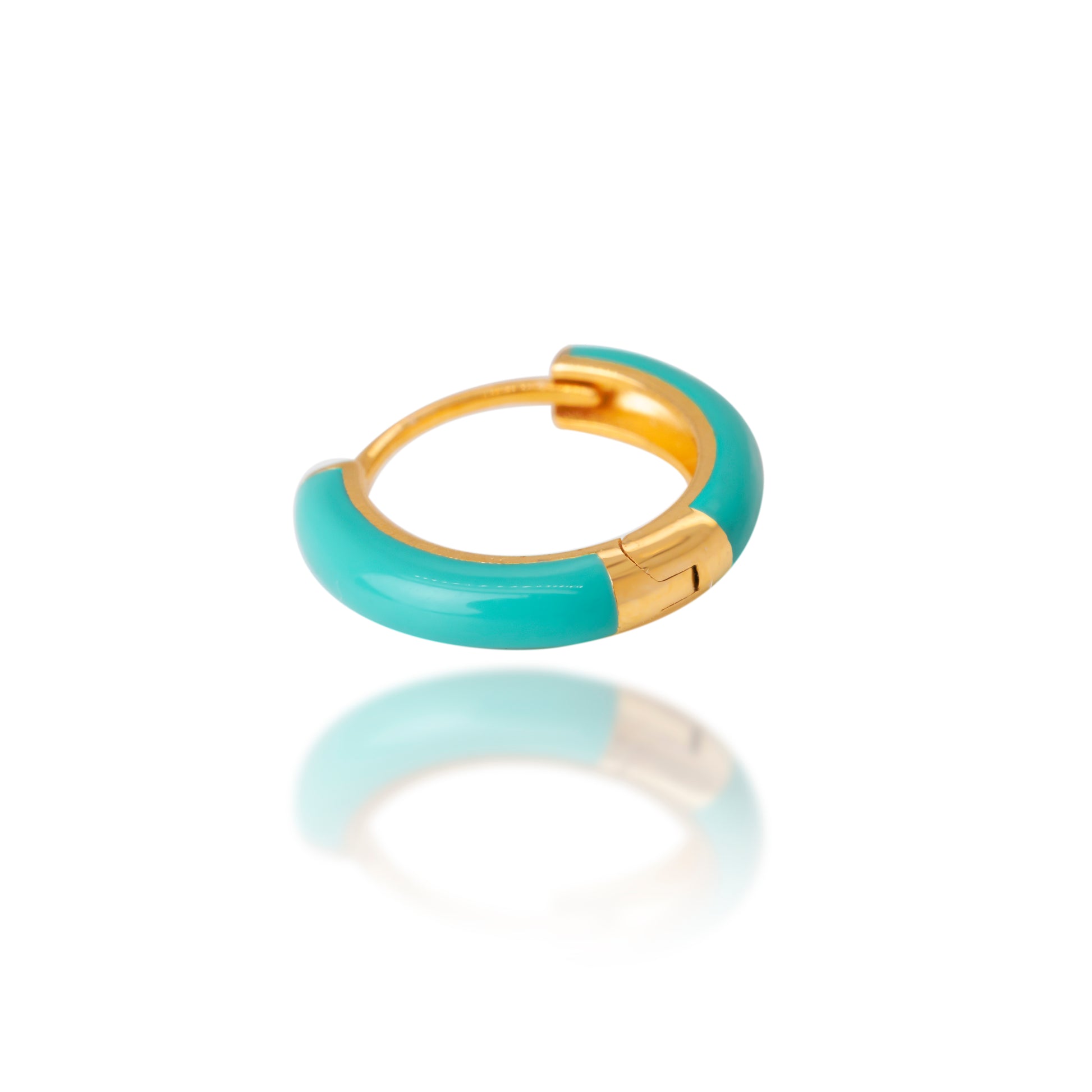 Medium Enamel Huggie Earring