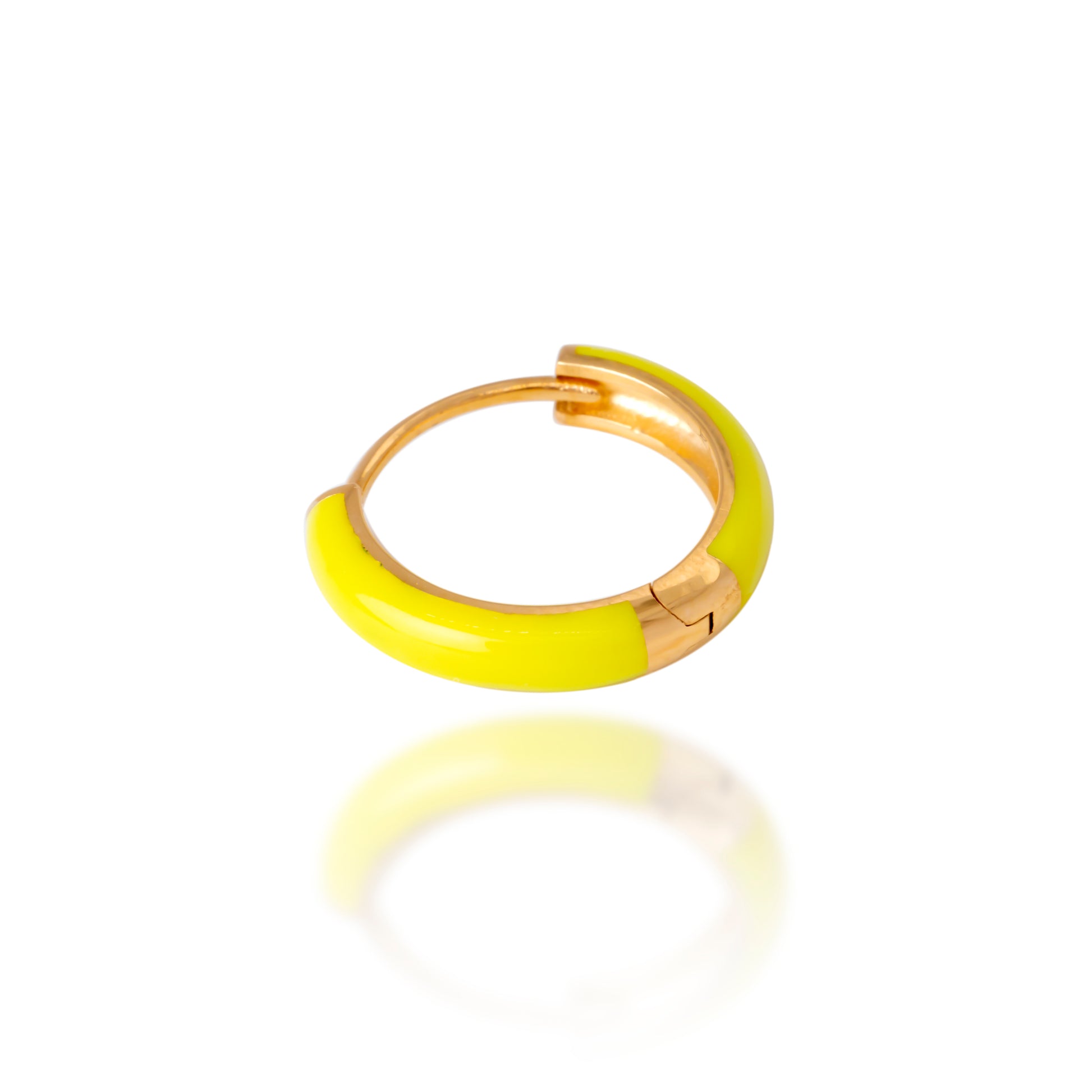Medium Enamel Huggie Earring