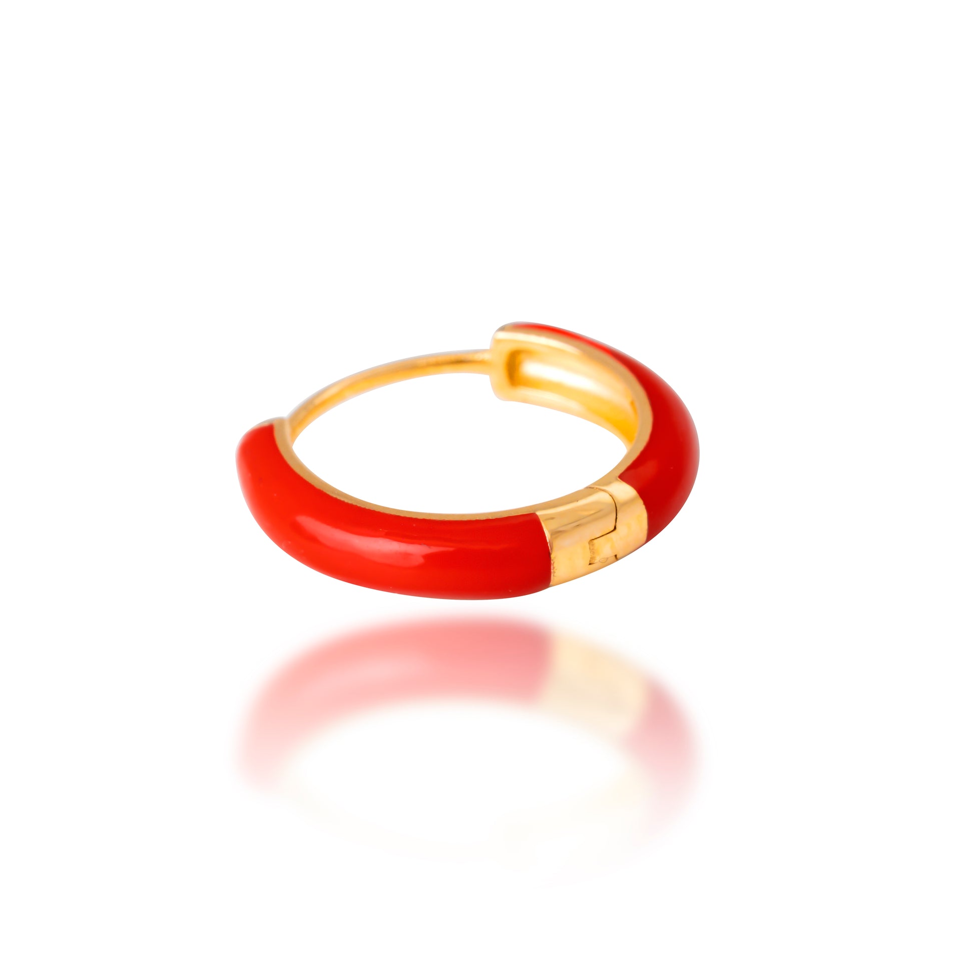 Large Enamel Huggie Earring