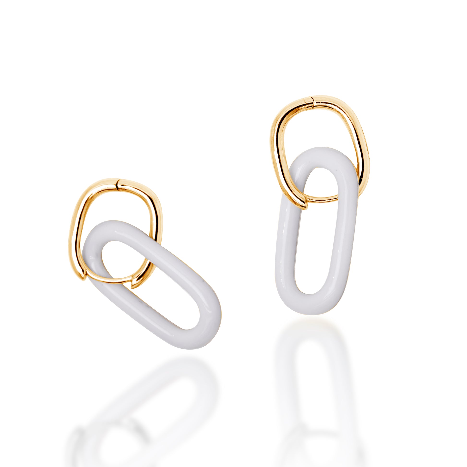Minimalist Oval Enamel Earrings