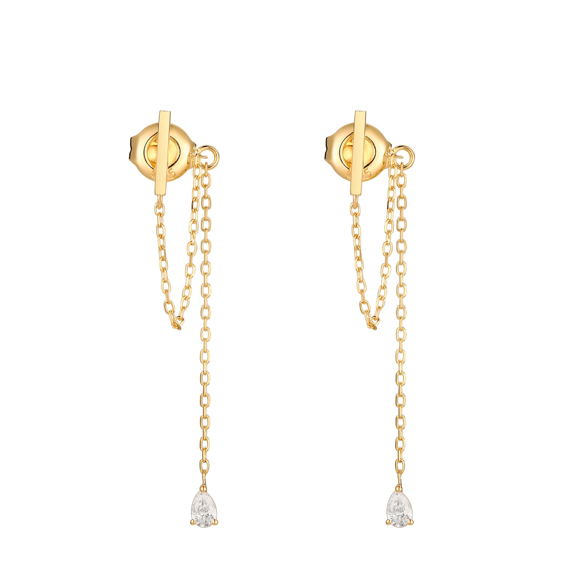 Diamond Chain Drop Earring