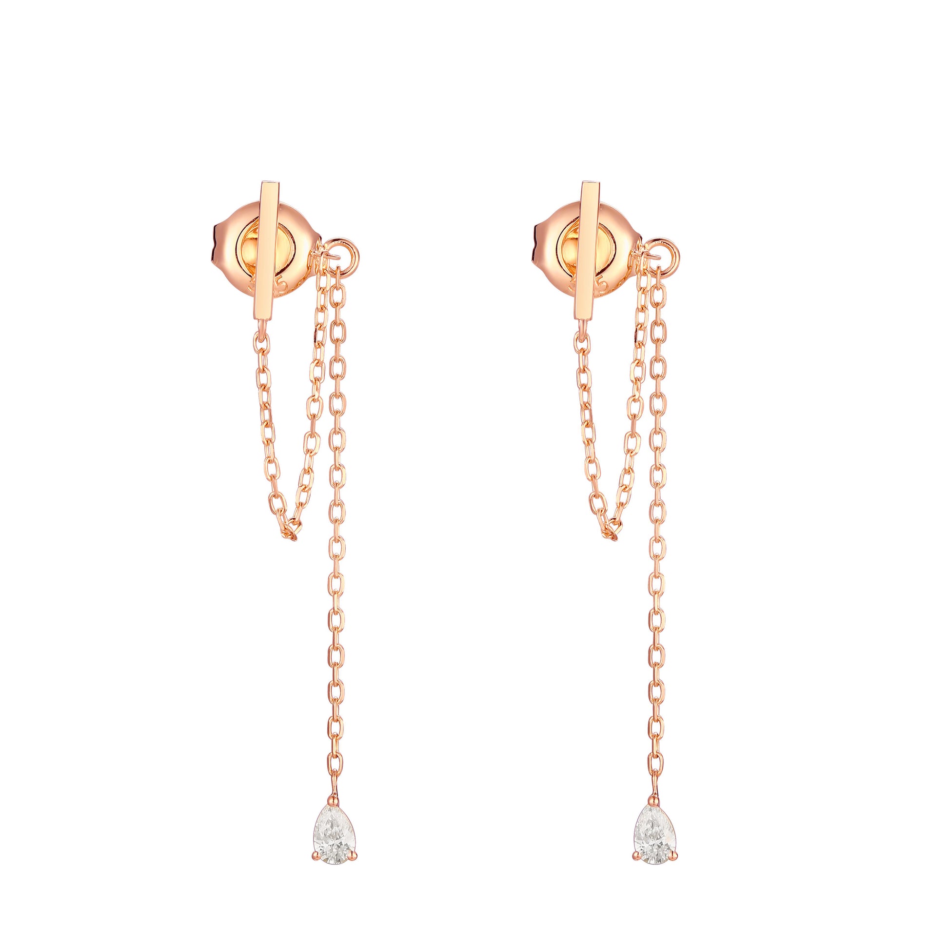 Diamond Chain Drop Earring