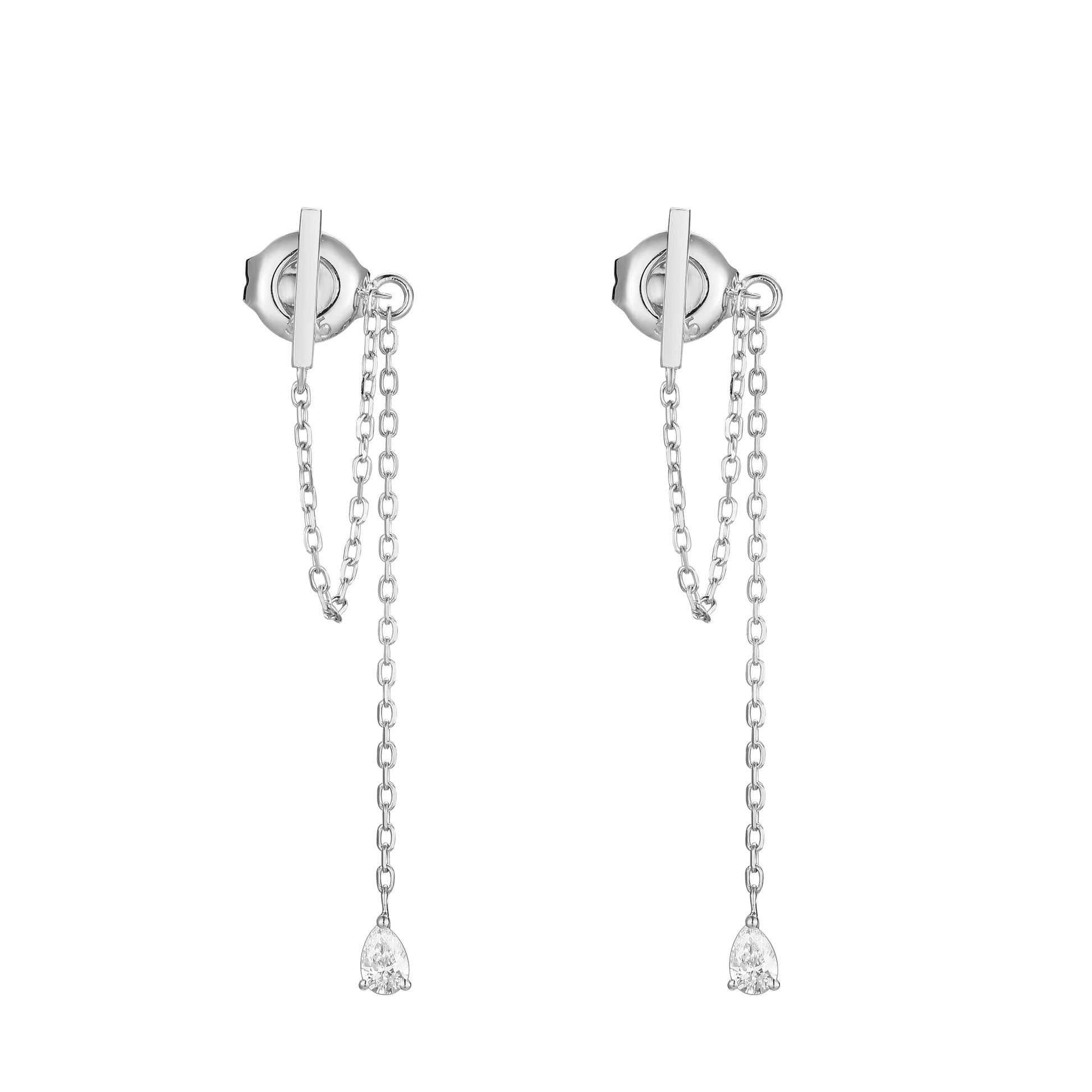 Diamond Chain Drop Earring