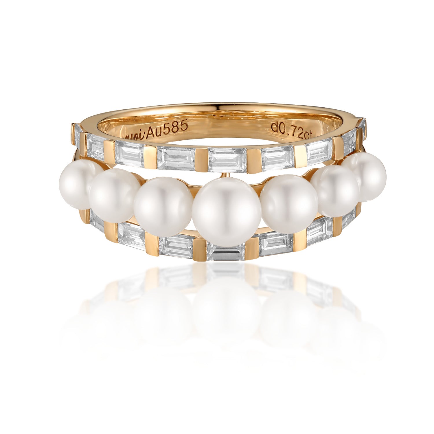 Sienna Baguette & Pearl Ring