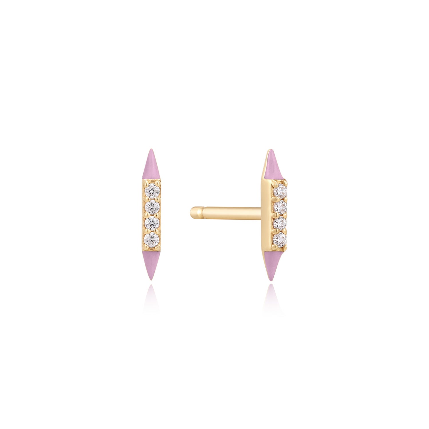 Bullet Diamond Stud Earring