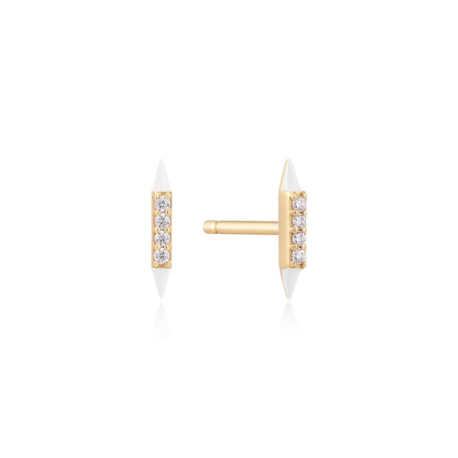 Bullet Diamond Stud Earring