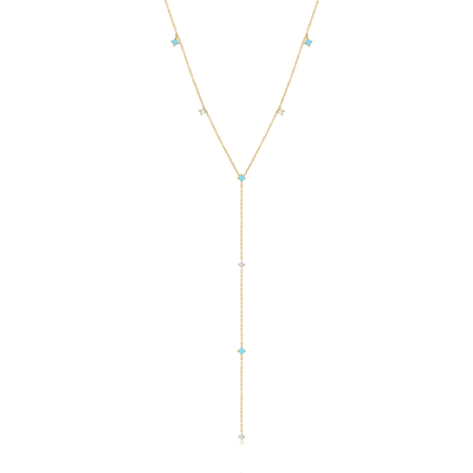 Lariat Turquoise & Topaz Necklace