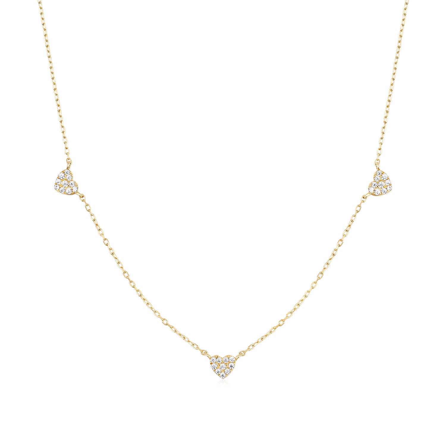 Triple Heart Diamond Necklace