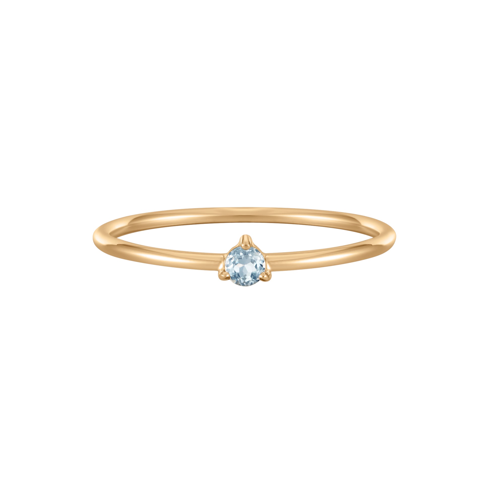 March Birthstone Solitaire Ring