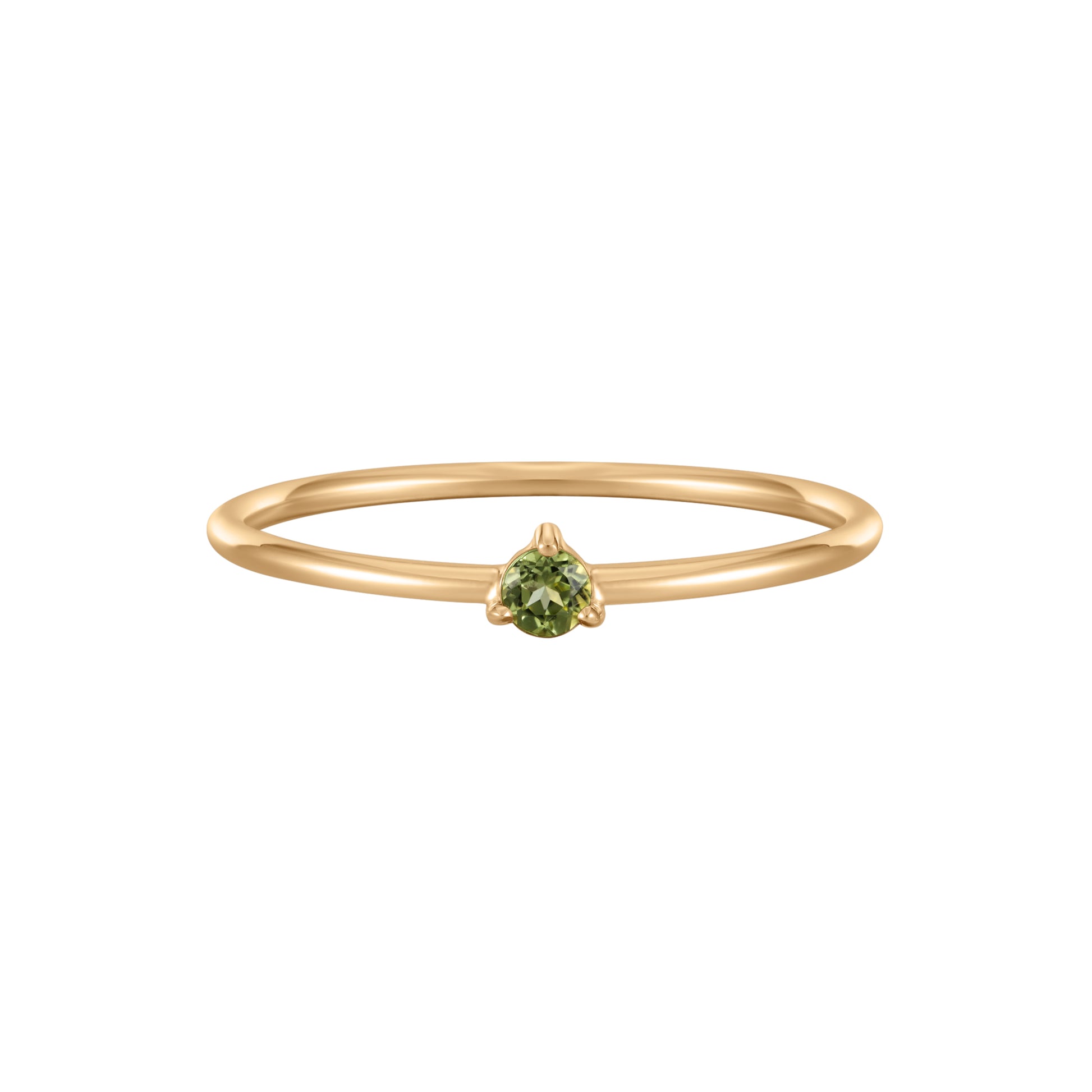 August Peridot Birthstone Solitaire Ring