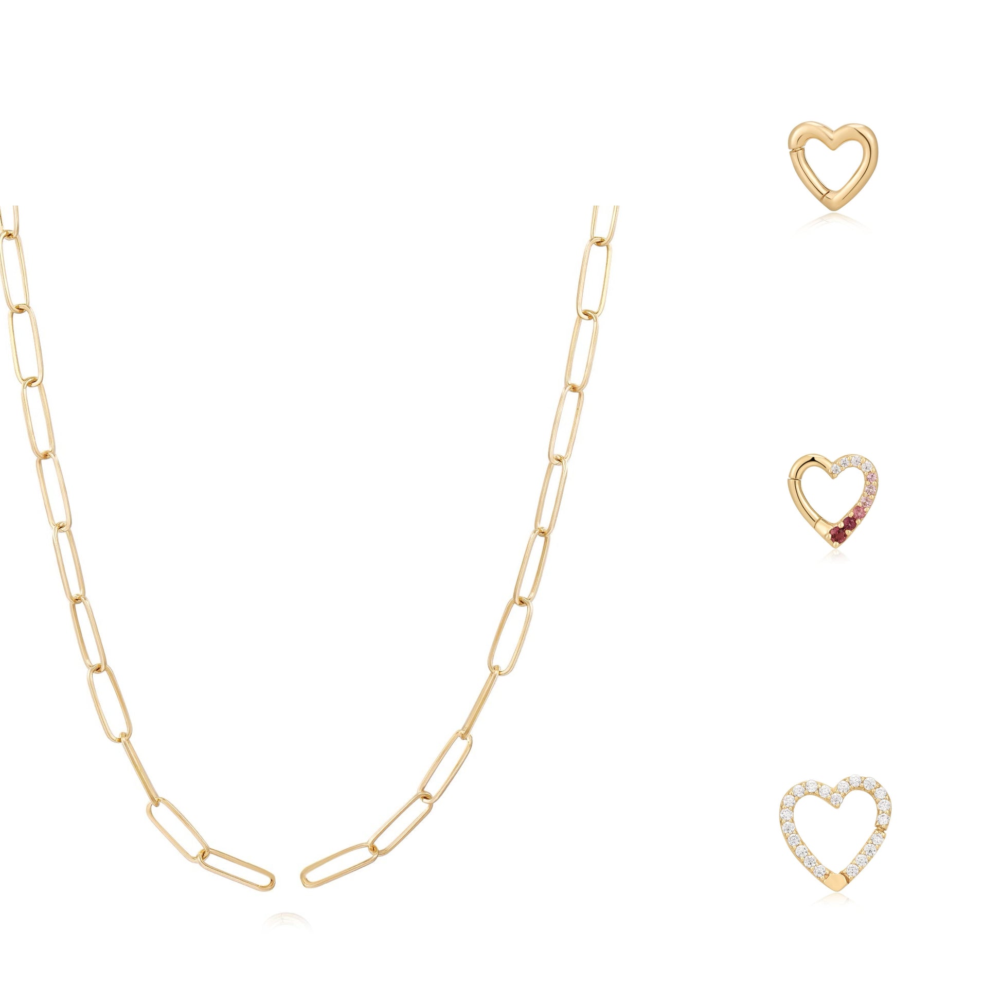 Heart Paperclip Chain Necklace