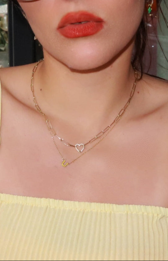 Heart Paperclip Chain Necklace