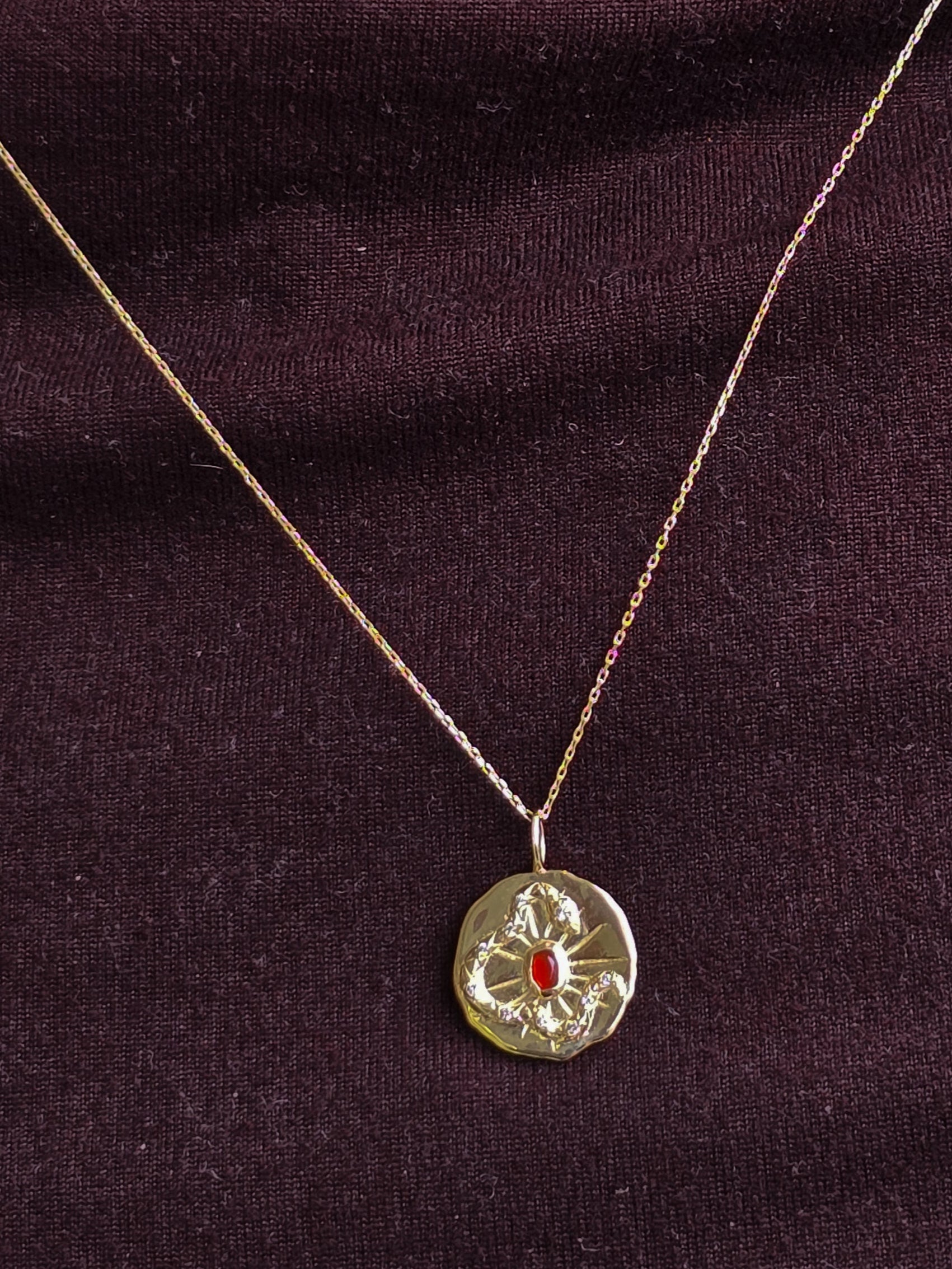Sunburst Serpent Amulet Necklace