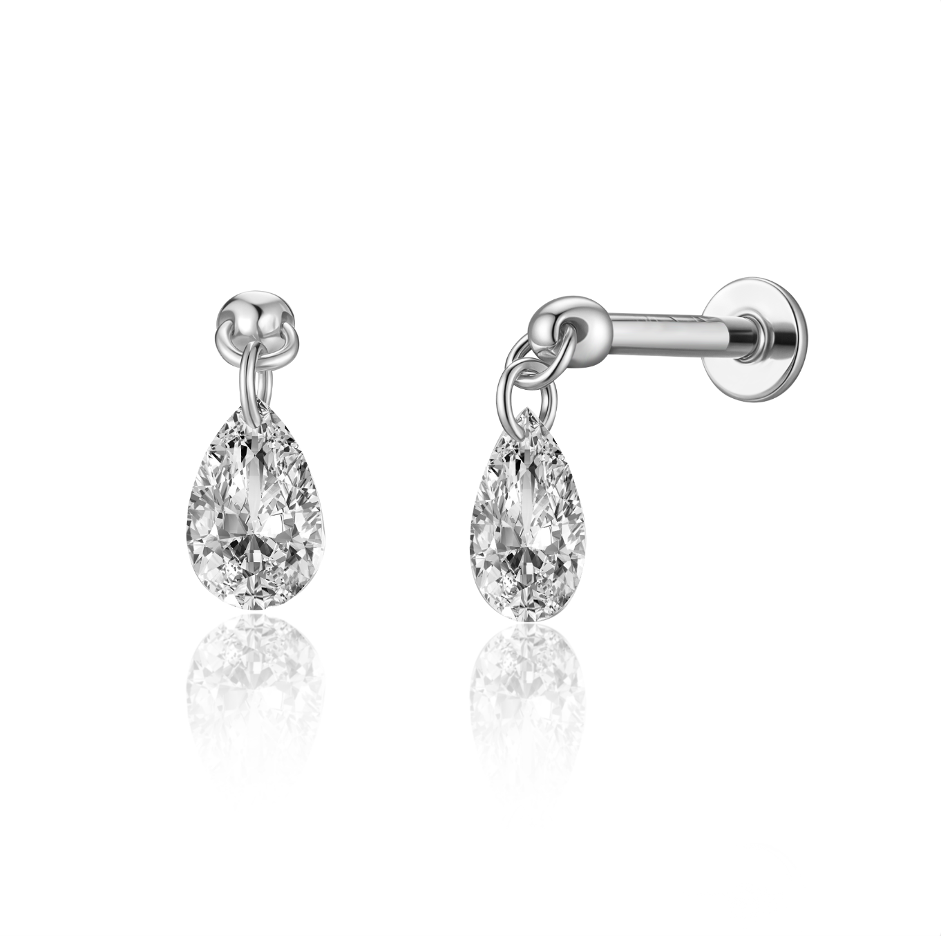 Lumina Teardrop Diamond Flatback Earring