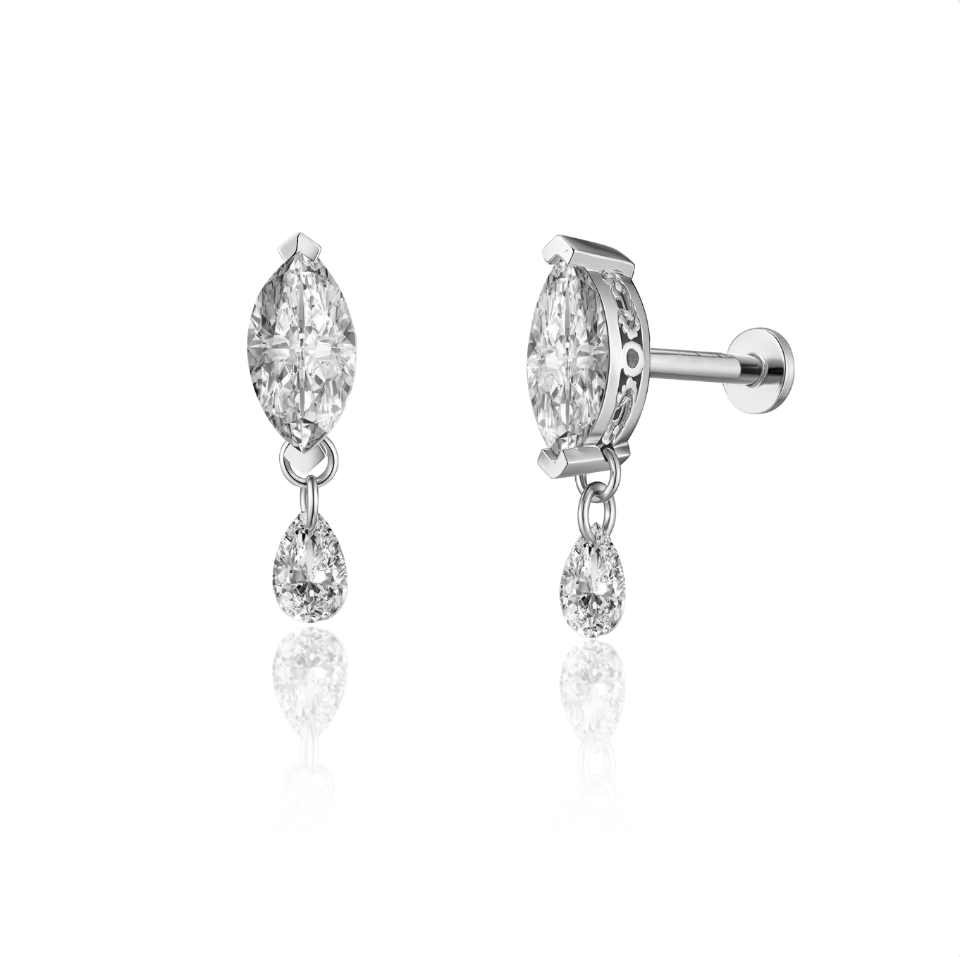 Sirus Marquise Diamond Flatback Earring