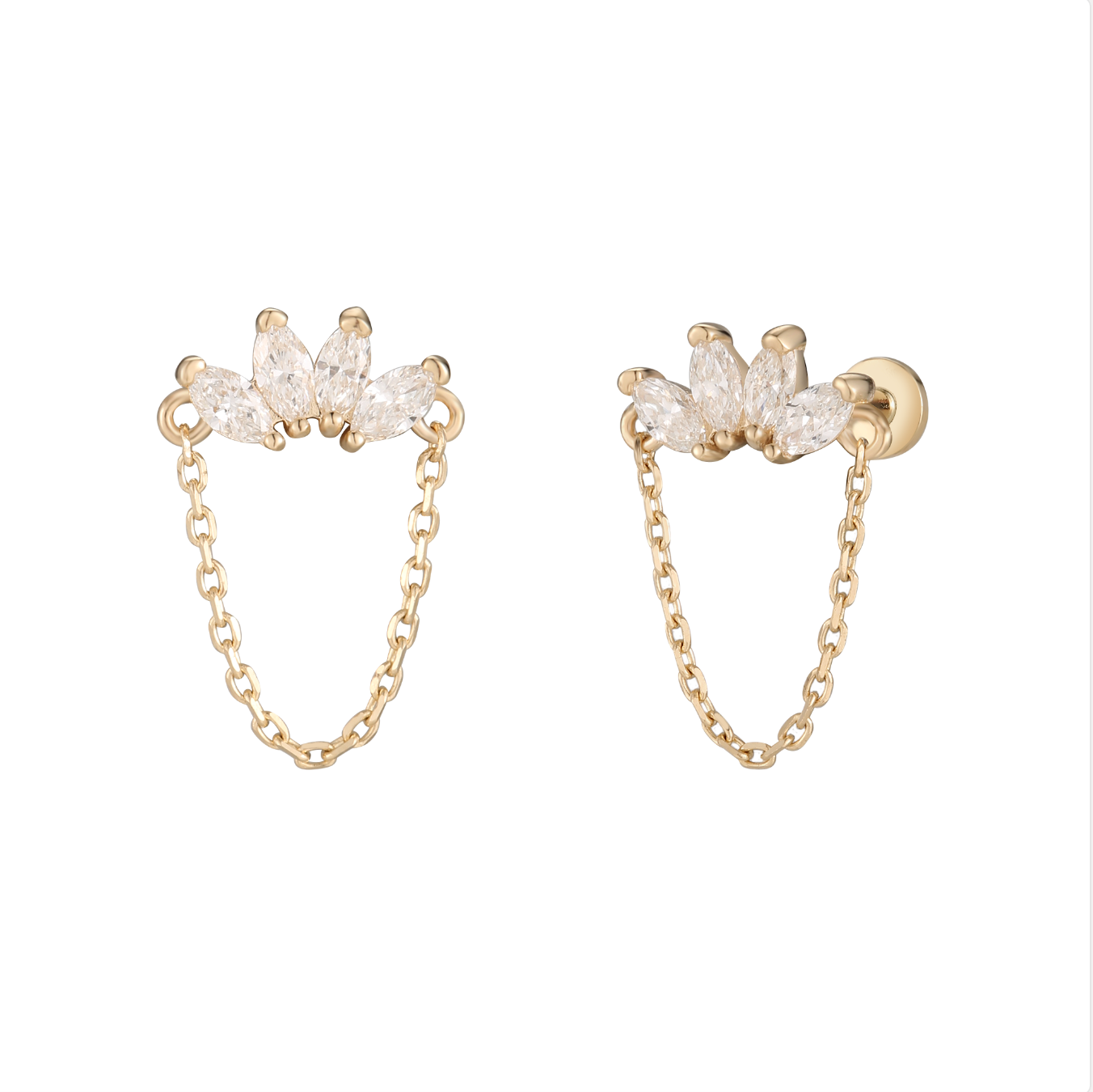 Lotusdrop Diamond Flatback Studs