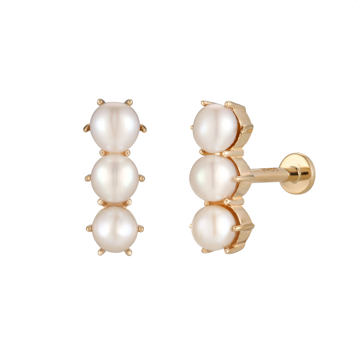 Perla Linea Flatback Earring