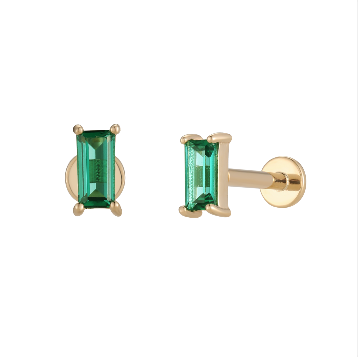 Verdéa Emerald Flatback Earring