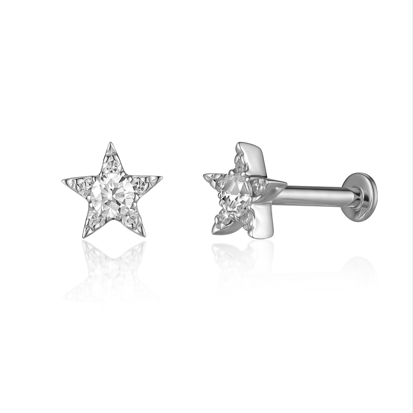 Nova Star Diamond Flatback Earring