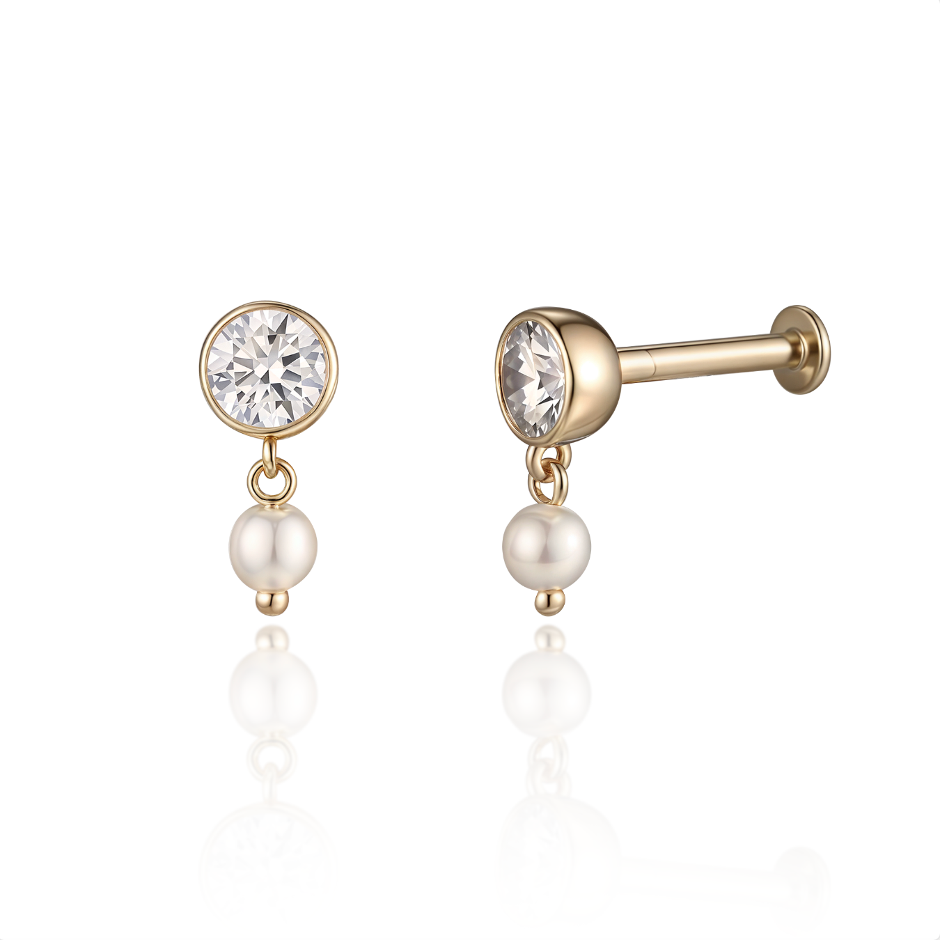 Lune Pearl Flatback Earring