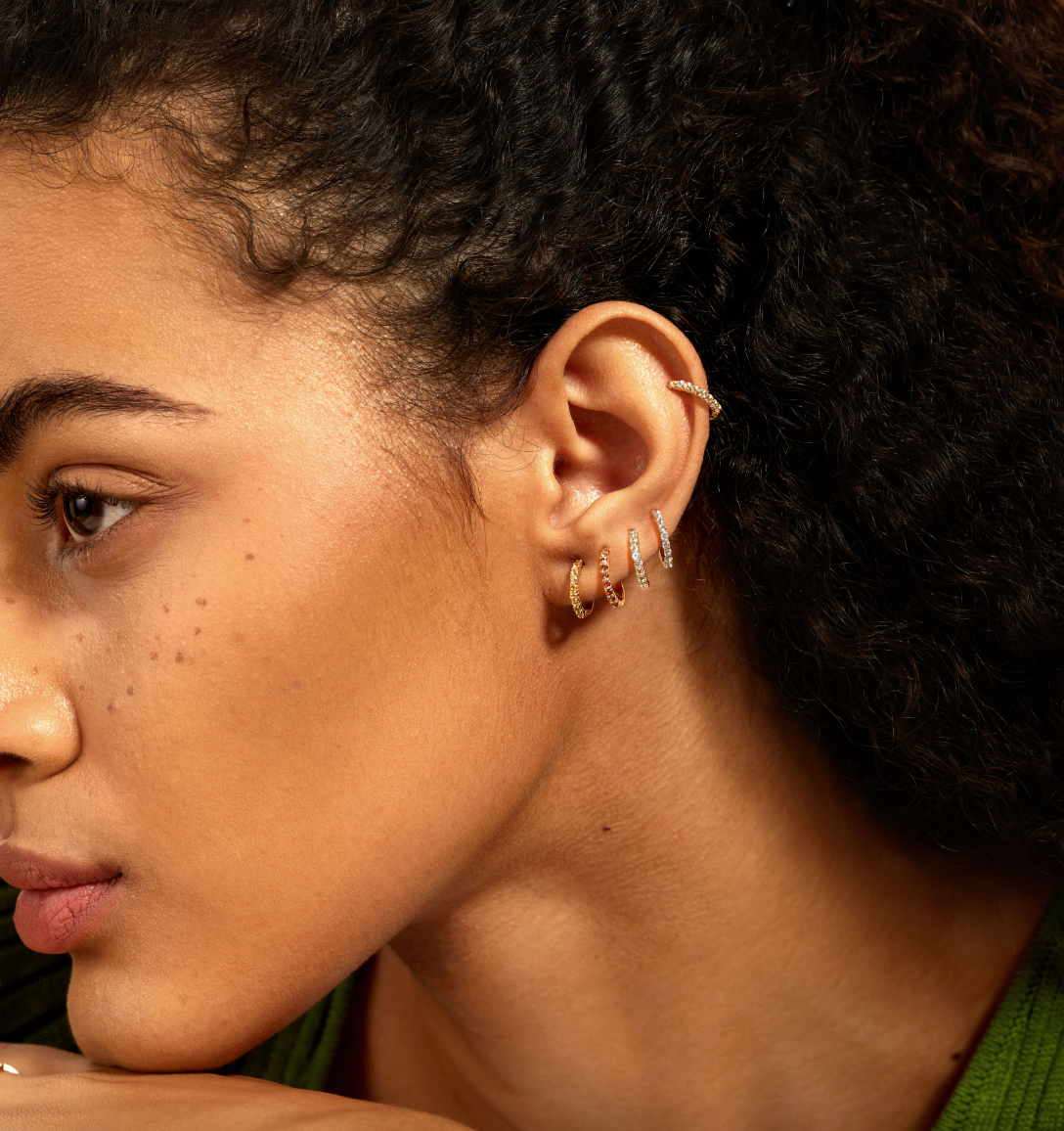 January Birthstone Huggie Earring