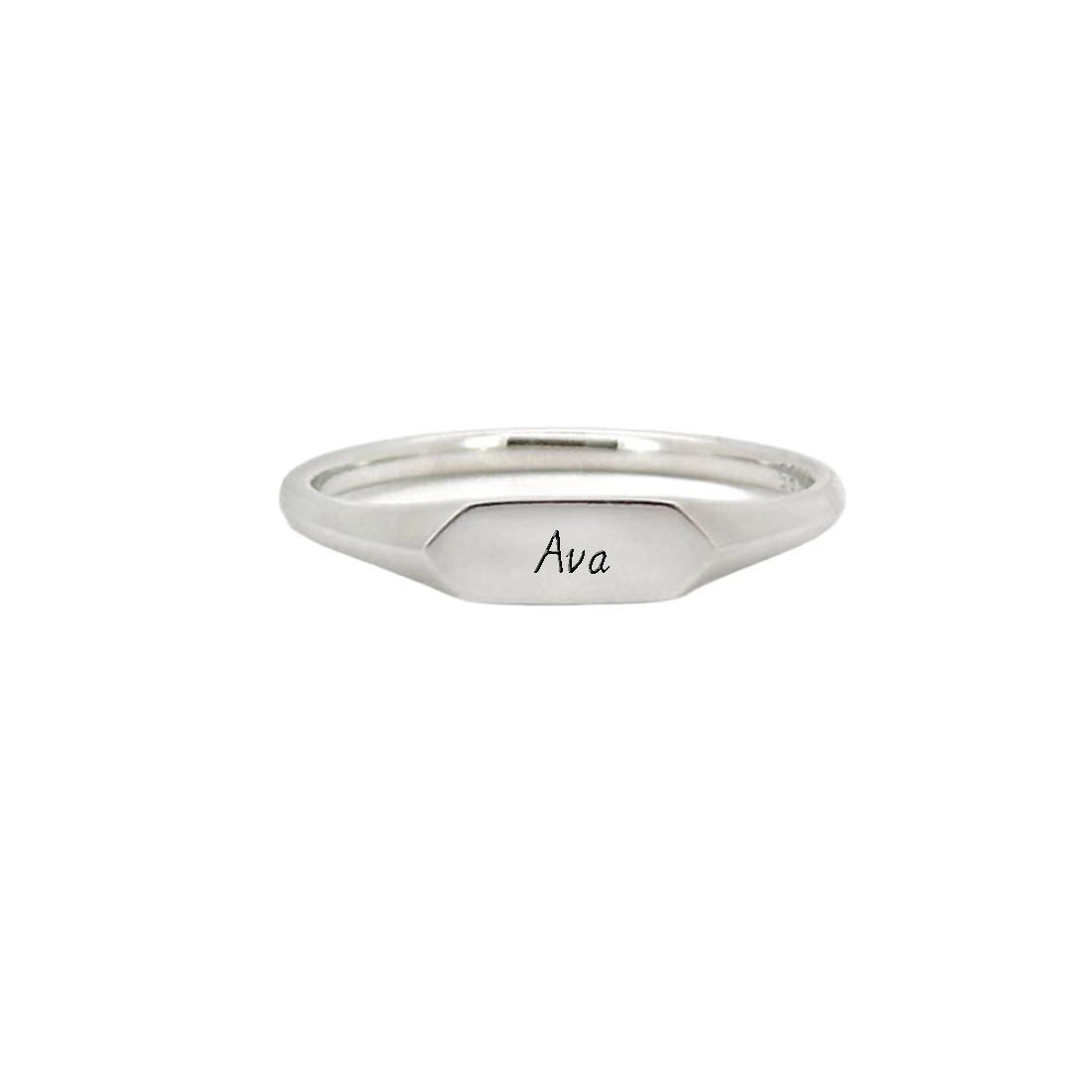 Signet Ring in White Gold