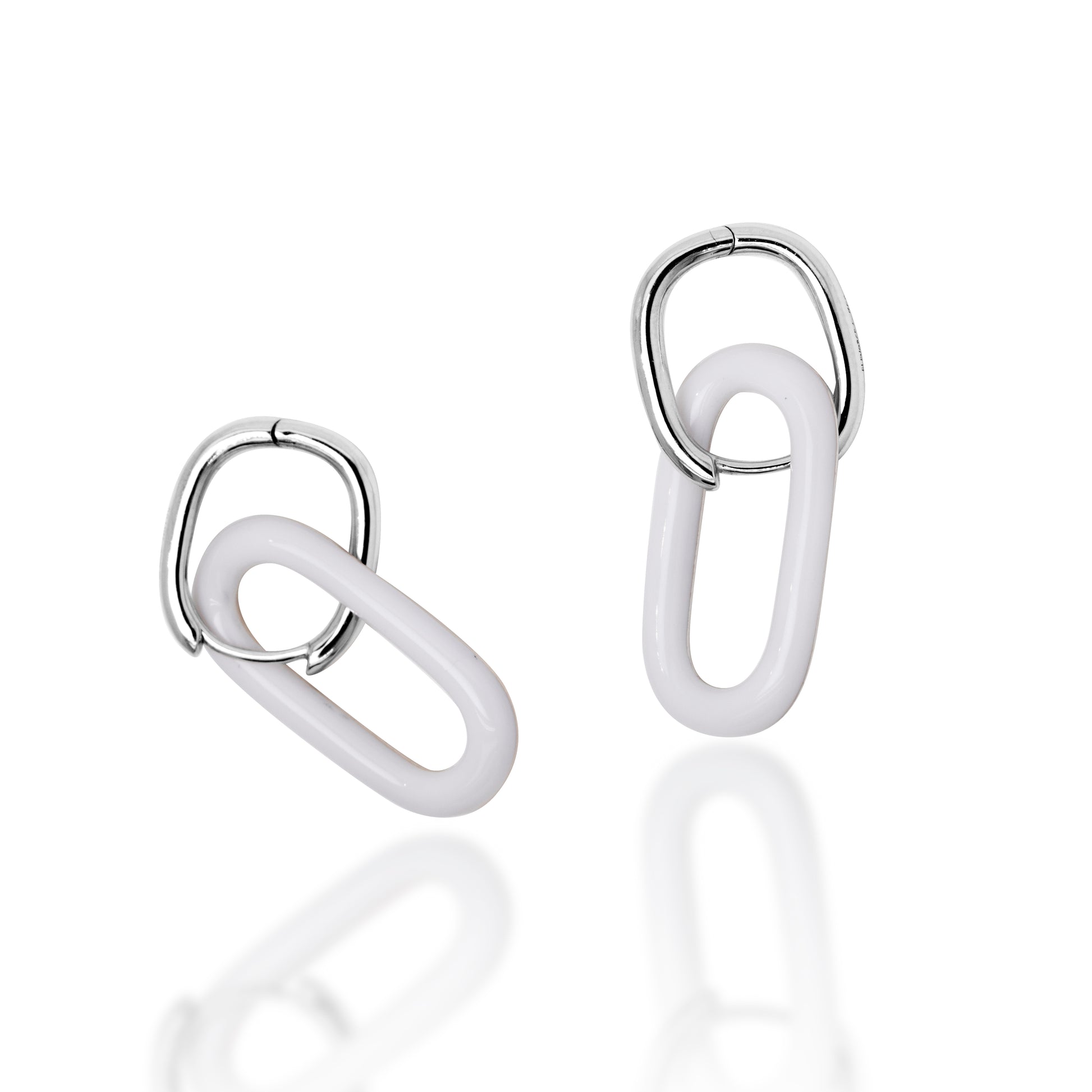 Minimalist Oval Enamel Earrings