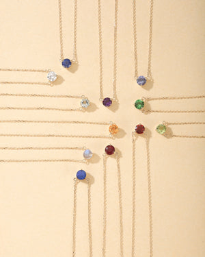 February Birthstone Amethyst Solitaire Necklace