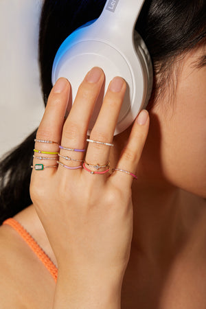 Frost Curve Enamel Ring
