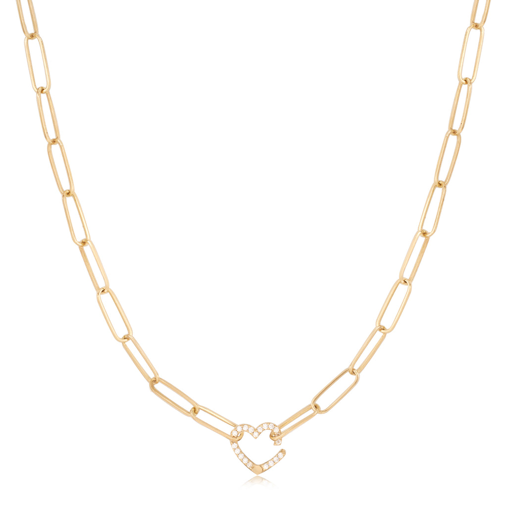 Heart Paperclip Chain Necklace