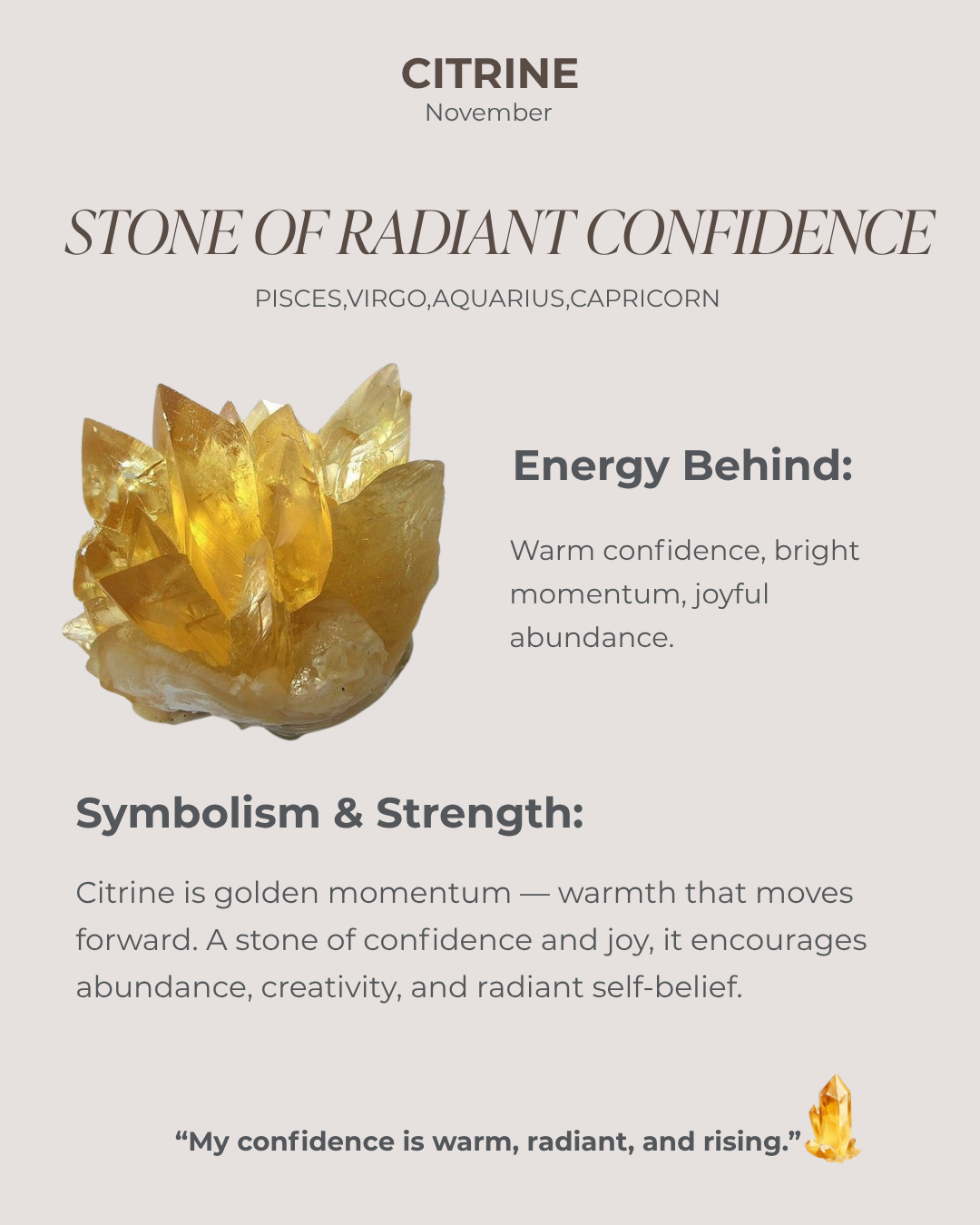 November Birthstone Citrin Solitaire Necklace