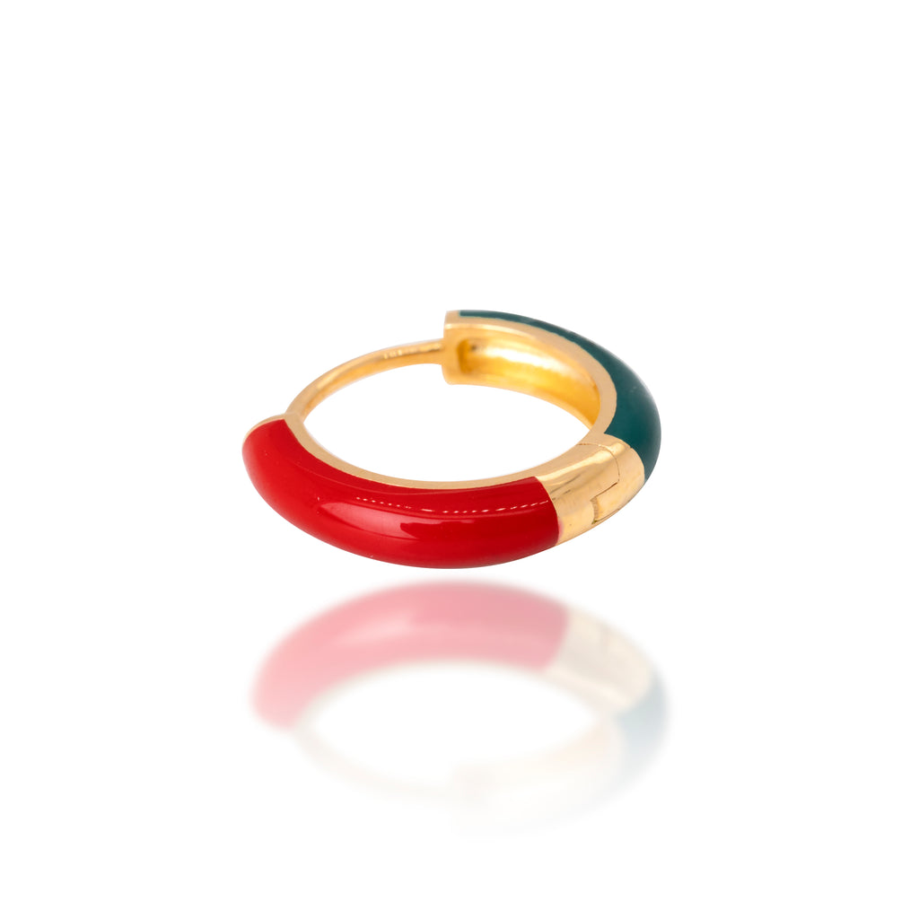 Medium Enamel Huggie Earring