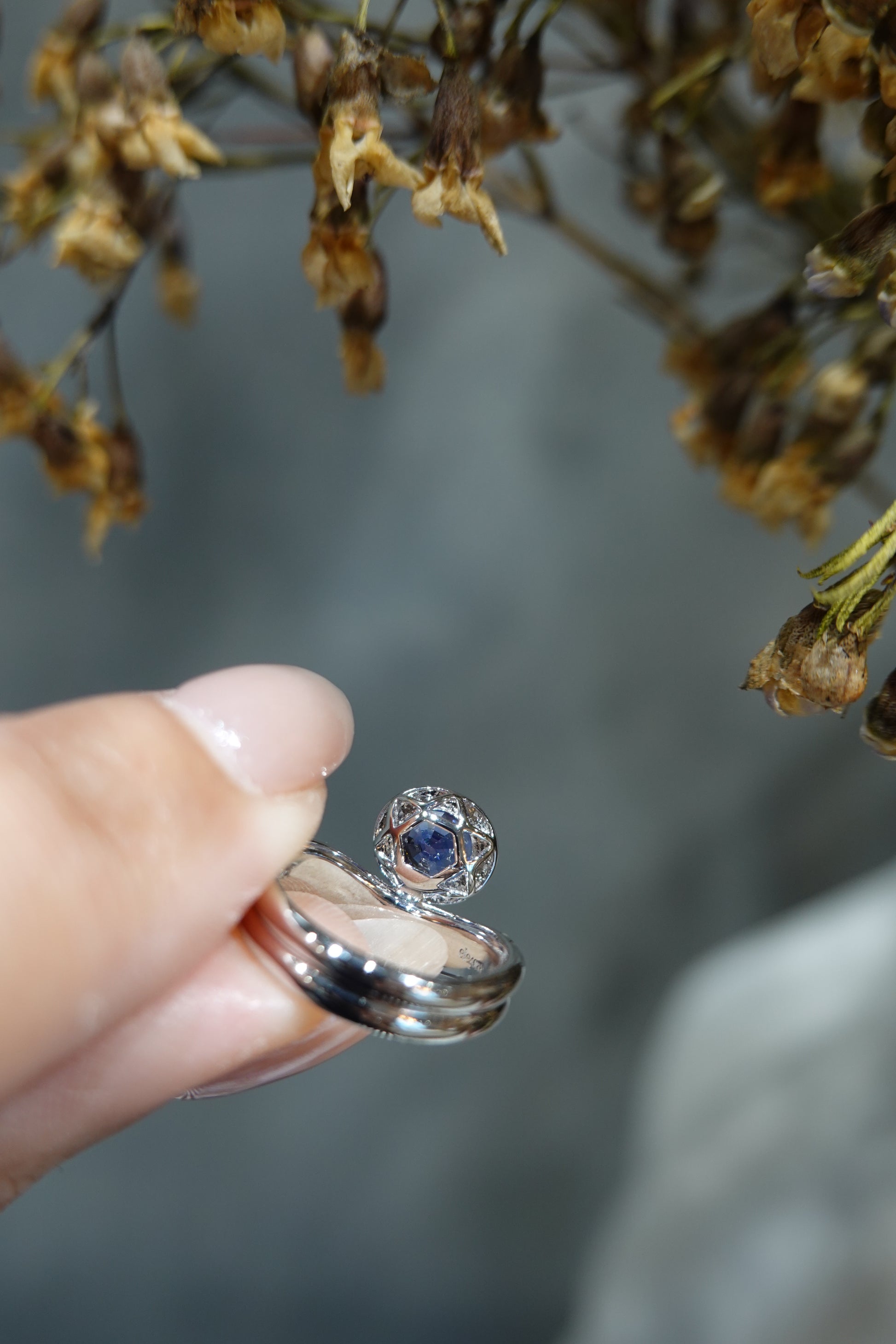 Celeste Noir Sapphire Ring