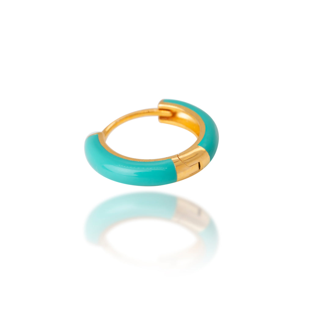 Medium Enamel Huggie Earring