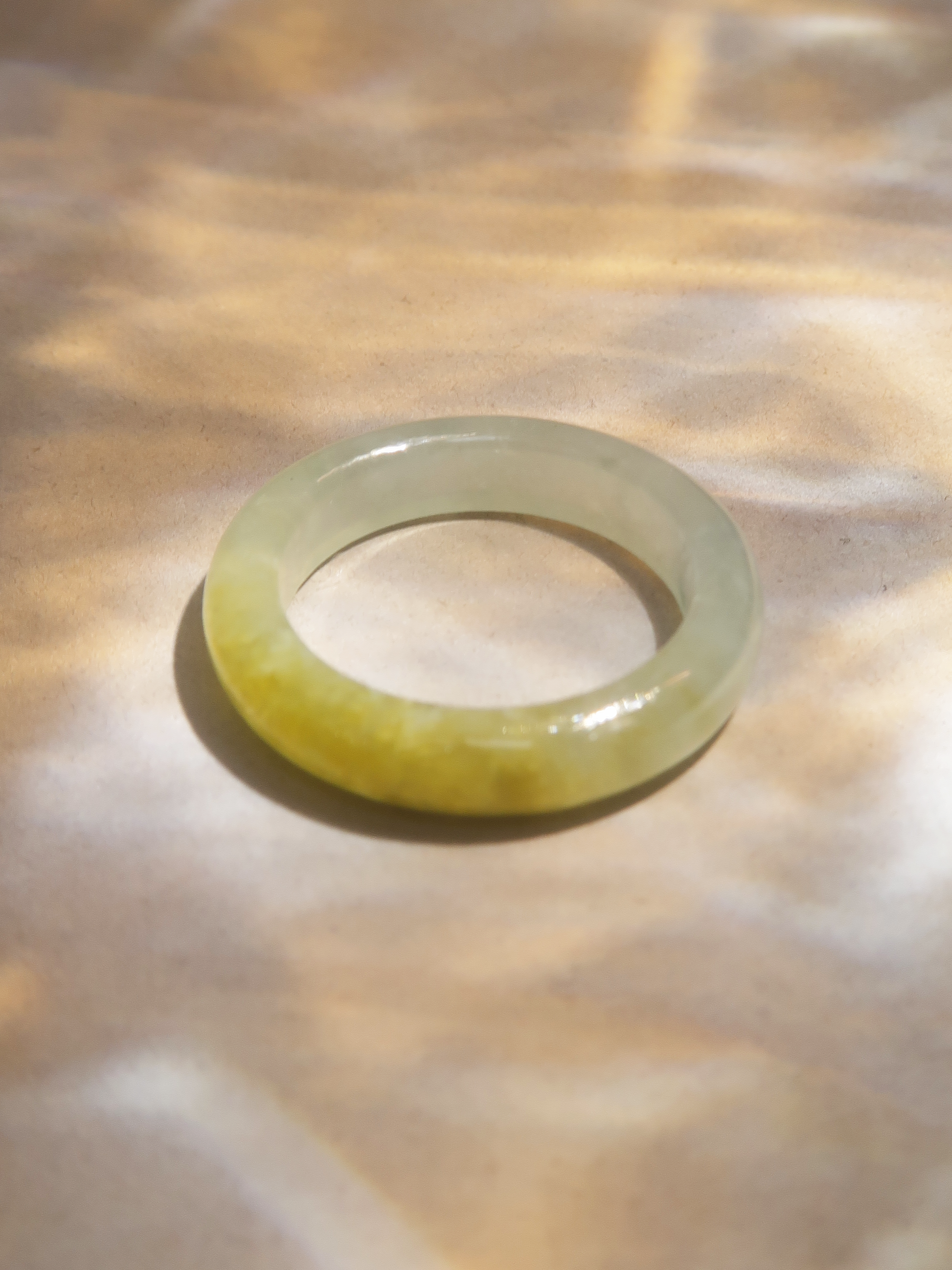 Golden Moss Jade Ring