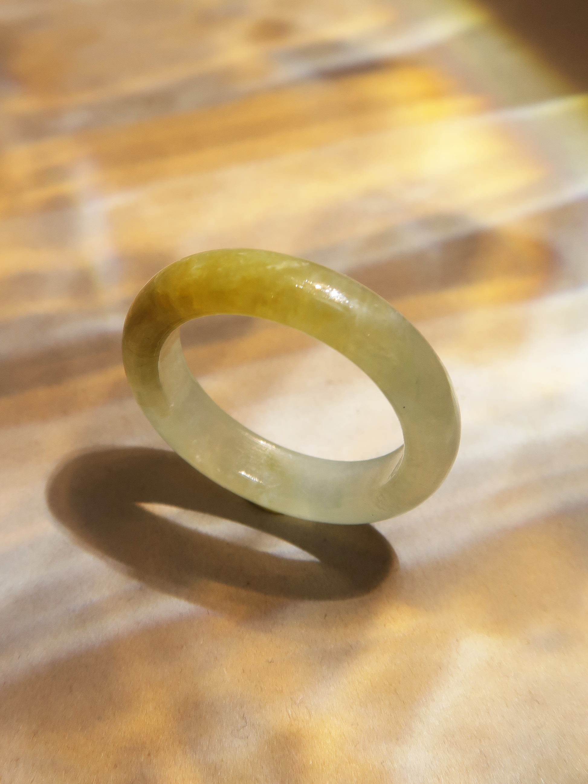 Golden Moss Jade Ring