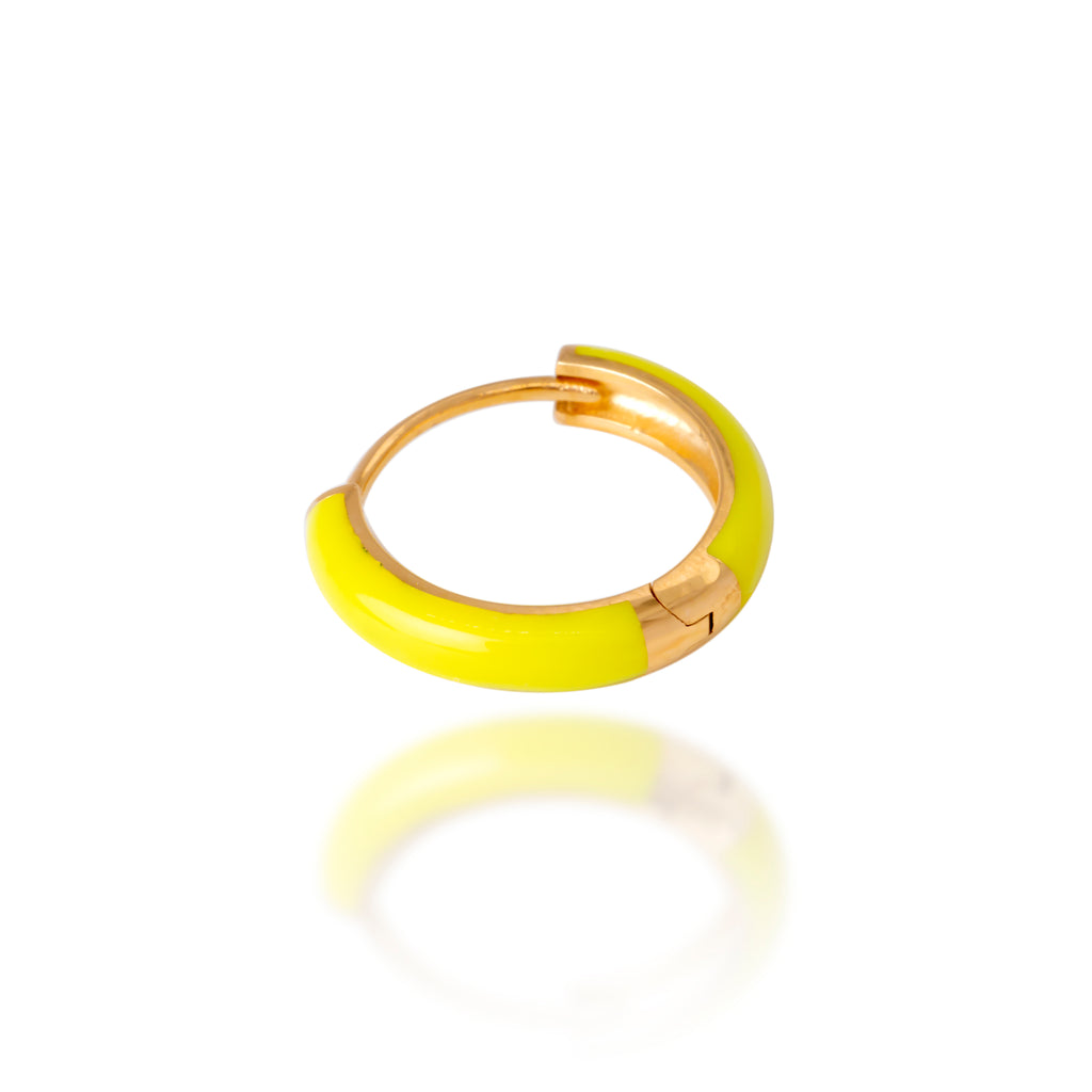 Medium Enamel Huggie Earring