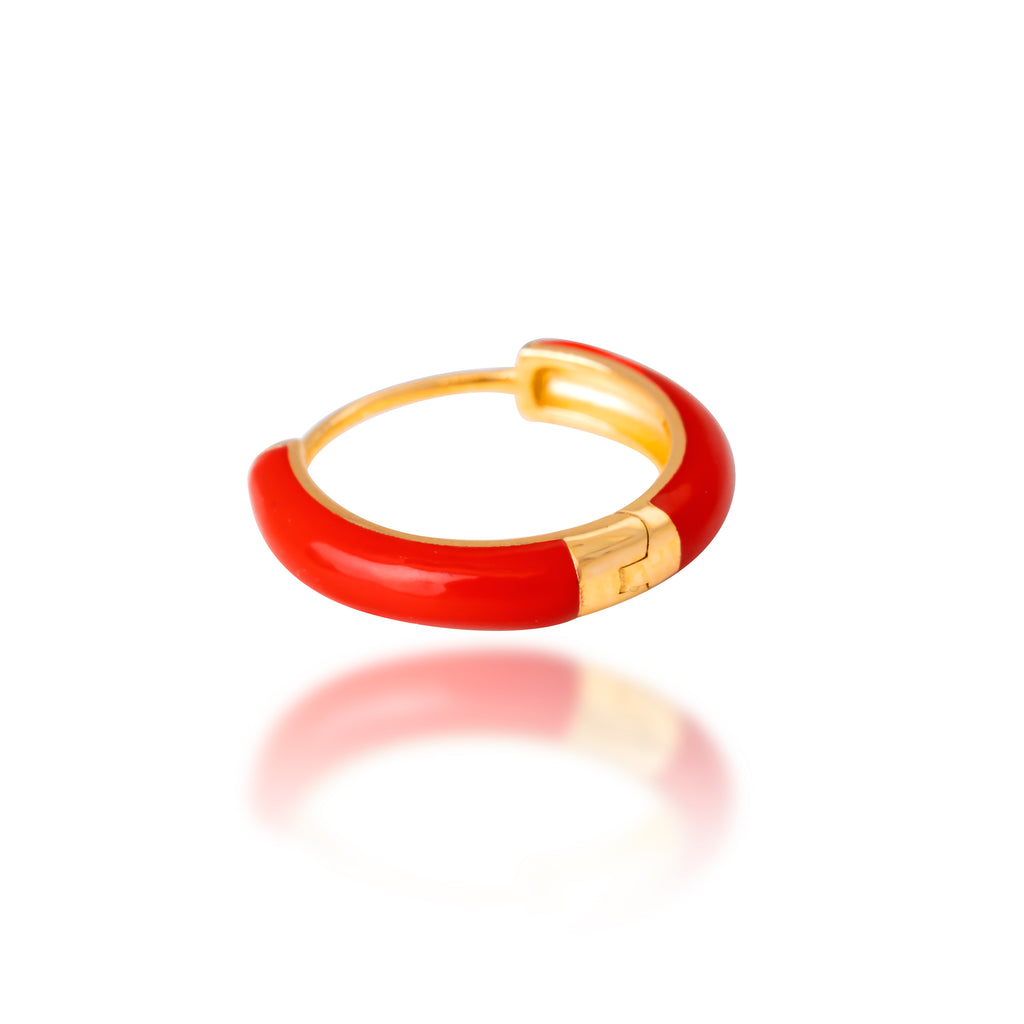 Large Enamel Huggie Earring