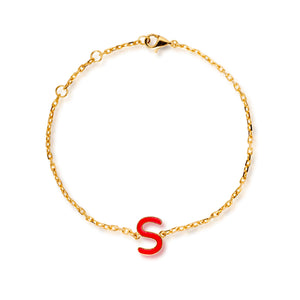 The Large Enamel Initial Bracelet