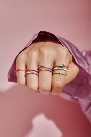 Frost Curve Enamel Ring