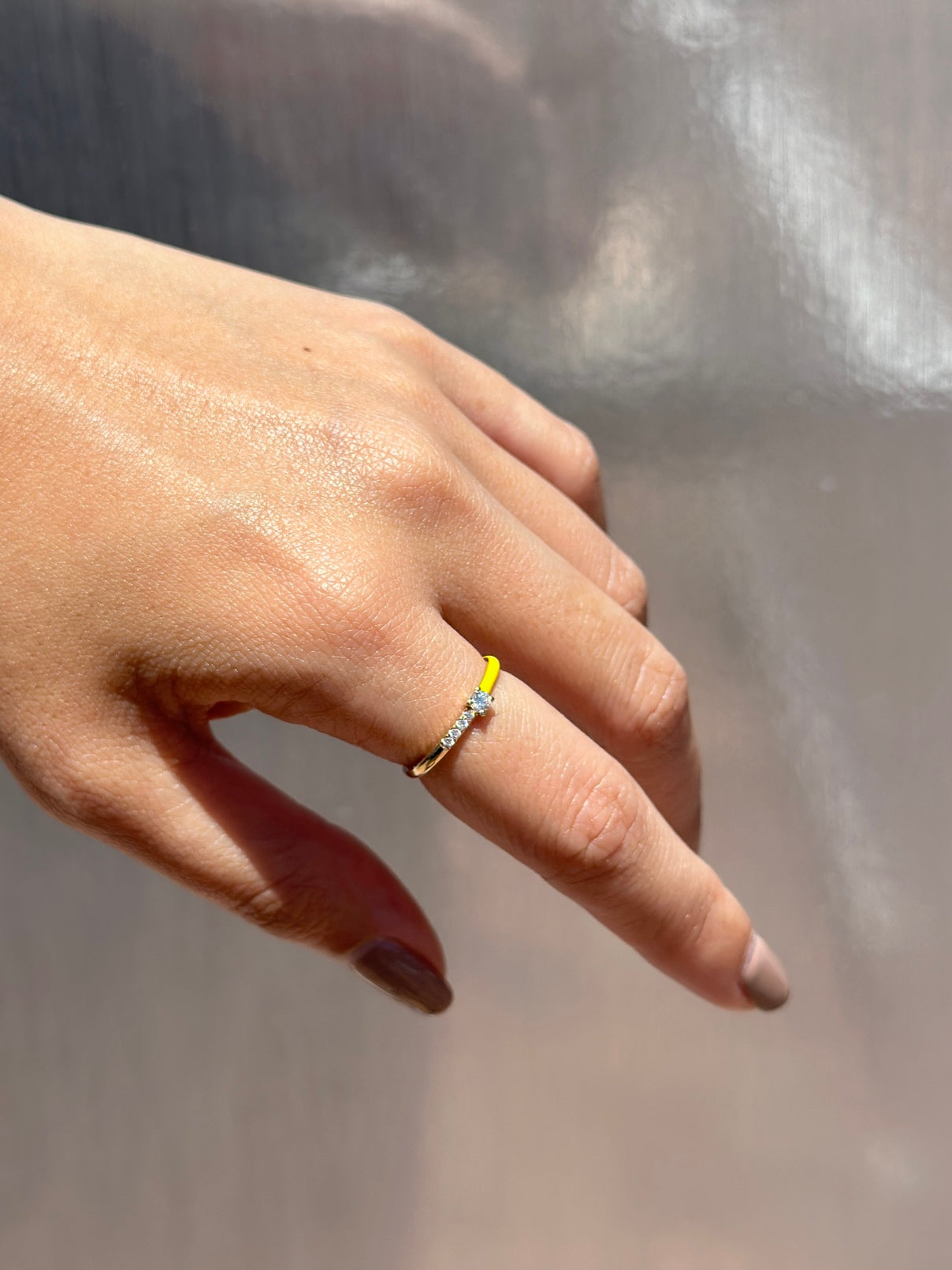 Moi et Toi Enamel Ring in Solid Gold