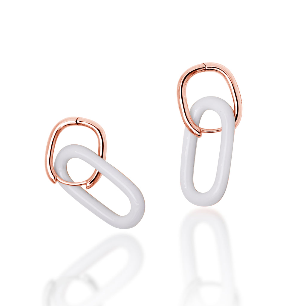 Minimalist Oval Enamel Earrings