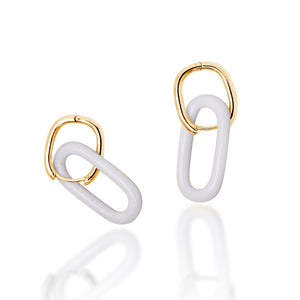 Minimalist Oval Enamel Earrings
