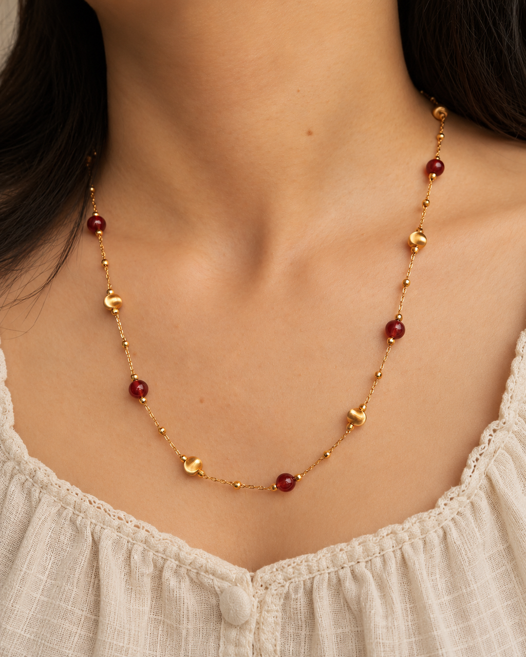 Crimson Bead Necklace