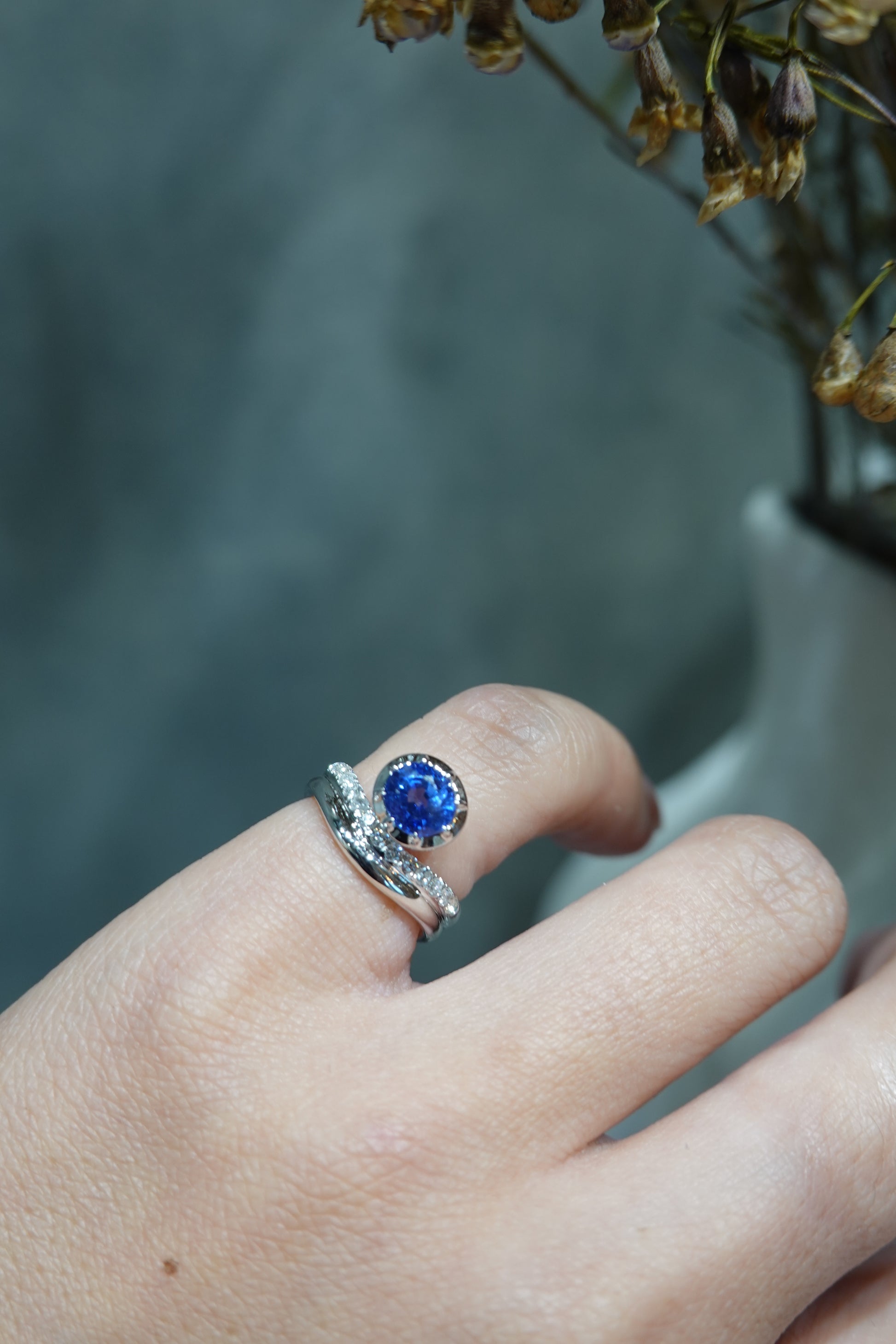 Celeste Noir Sapphire Ring