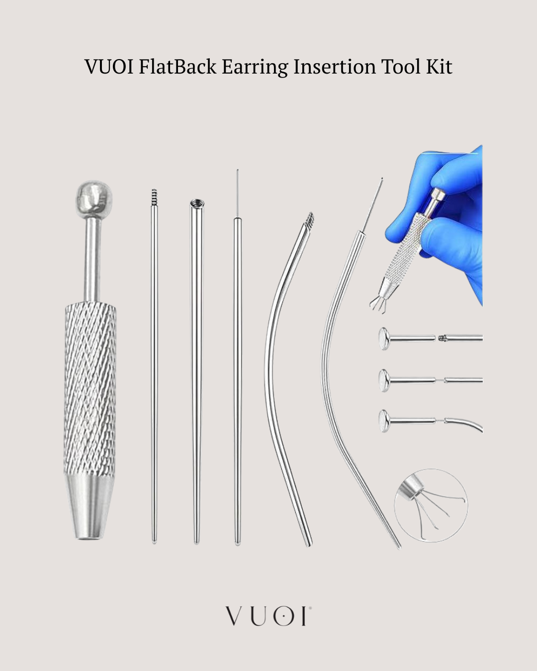 VUOI FlatBack Earring Insertion Tool Kit